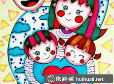 三八婦女節(jié)兒童水彩畫作品11
