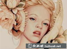 珍妮佛·希利的沉思女性彩鉛畫(huà)