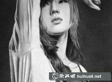 時尚模特素描肖像