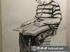 長沙靜界畫室謝軍人物速寫作品欣賞
