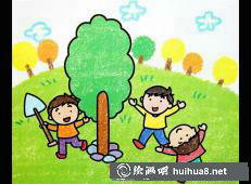 植樹(shù)節(jié)兒童畫之二