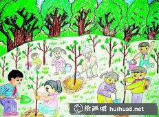 植樹(shù)節(jié)兒童畫之三
