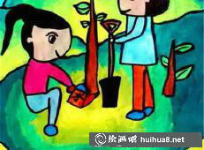 植樹(shù)節(jié)兒童畫之一