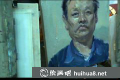 朱傳奇畫室中年男頭像水粉畫教程