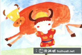 兒童學(xué)畫(huà)畫(huà)教程：放牛娃步驟2