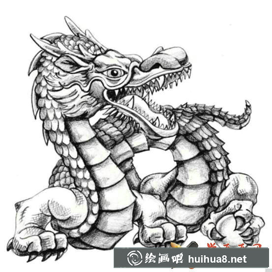 漫畫教程_鉛筆畫中國(guó)龍的畫法(7)