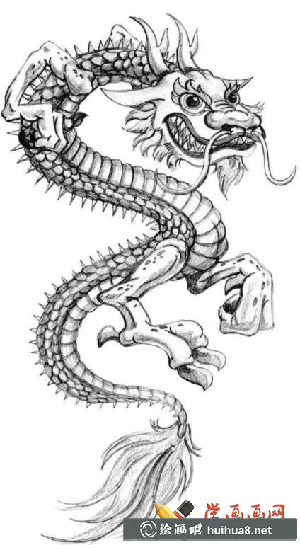 漫畫教程_鉛筆畫中國(guó)龍的畫法(8)