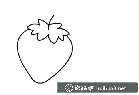 草莓簡筆畫步驟二