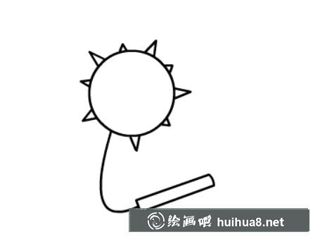 流星錘簡筆畫步驟二