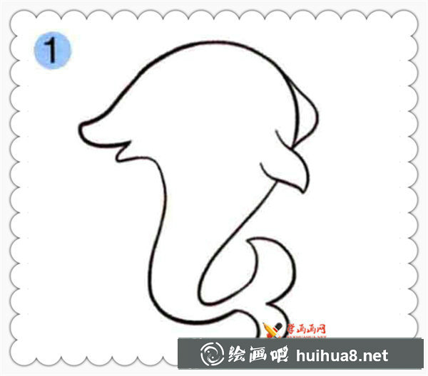 兒童學畫畫_《海豚的畫法》第一步
