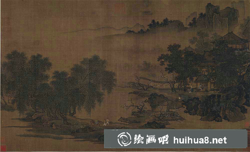 《四景山水圖卷》全卷高清圖片賞析