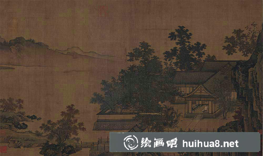 《四景山水圖卷》全卷高清圖片賞析