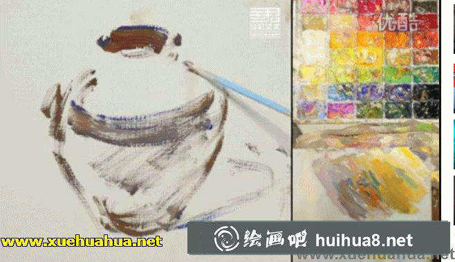 水粉畫單體靜物罐子的畫法分解步驟