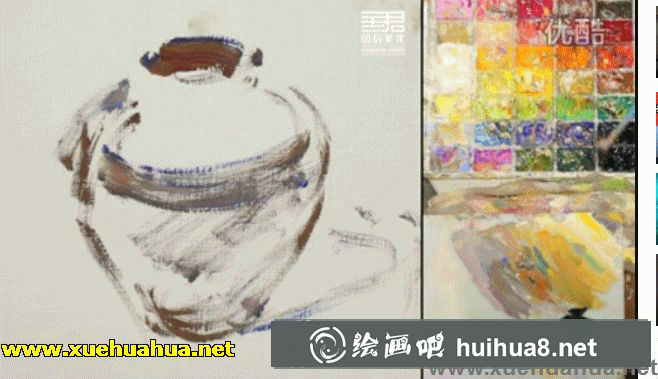 水粉畫單體靜物罐子的畫法分解步驟