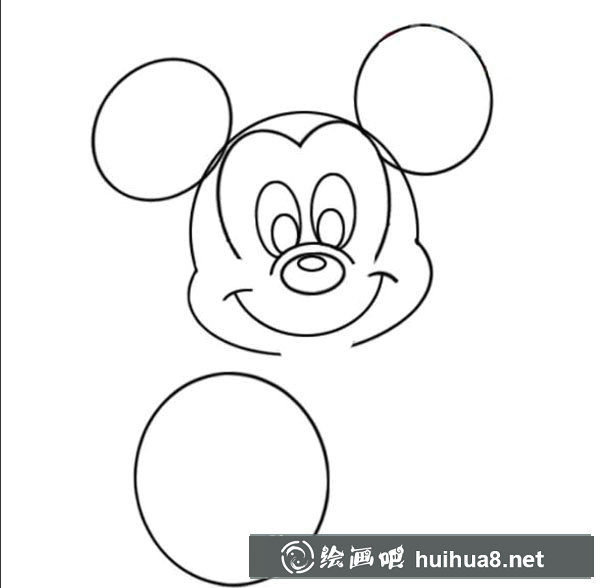 米老鼠簡筆畫第四步