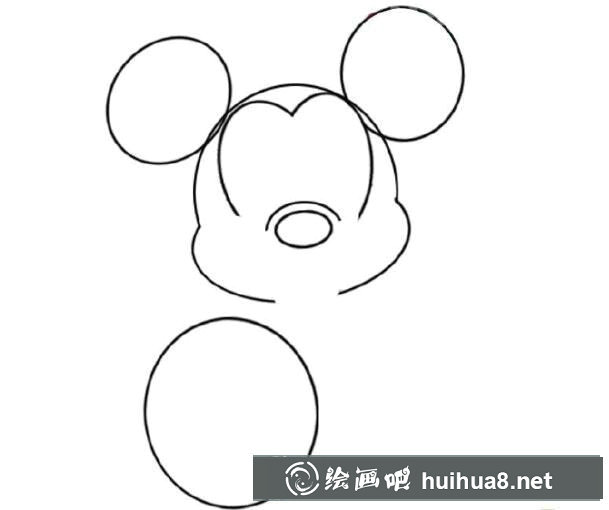 米老鼠簡筆畫第三步