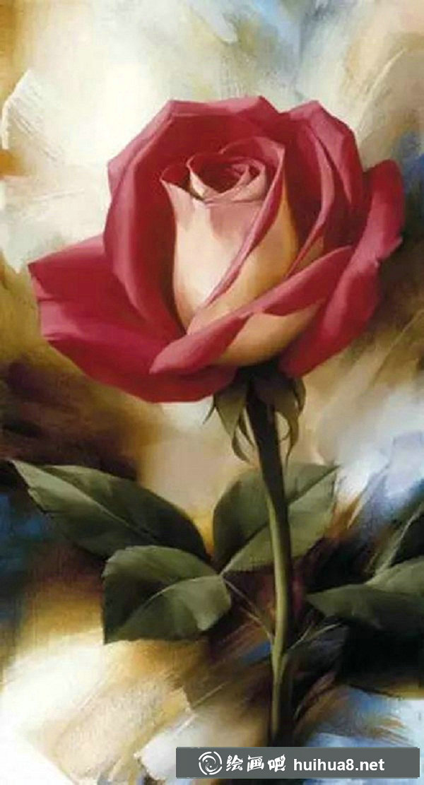 玫瑰花彩鉛畫