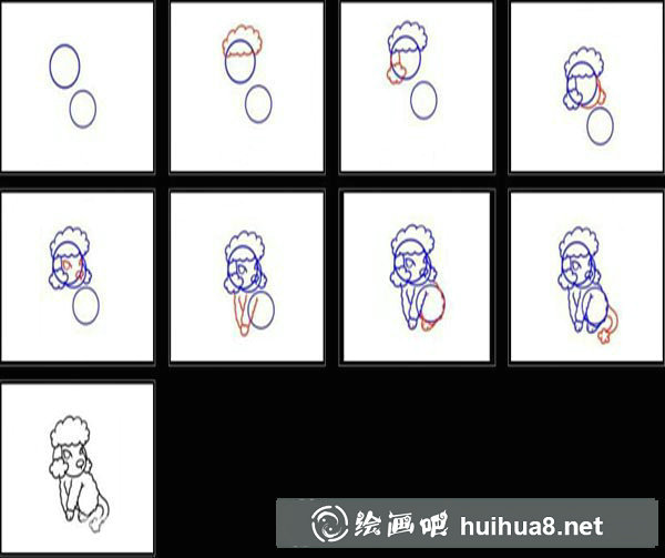 貴賓犬簡筆畫1