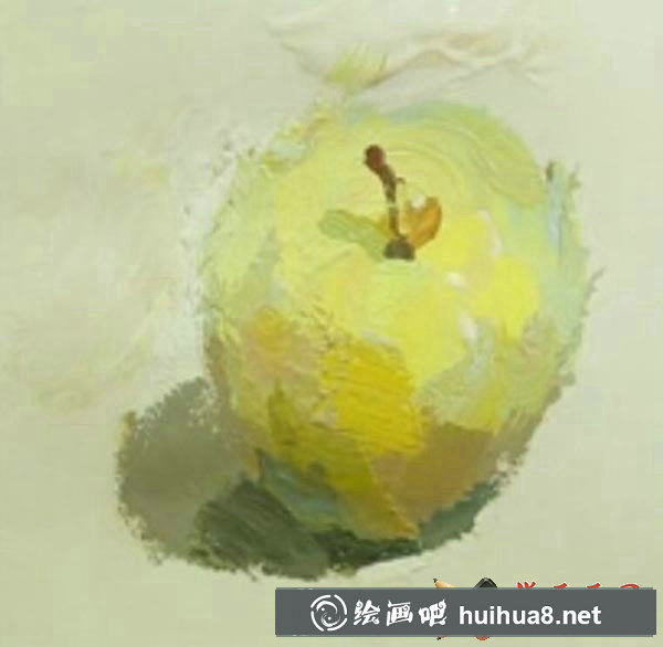 黃蘋果色彩畫法步驟圖