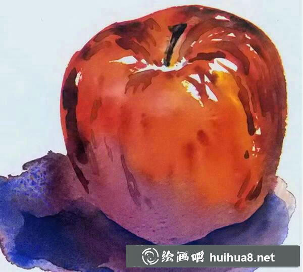 紅蘋果水粉畫 紅蘋果水粉畫