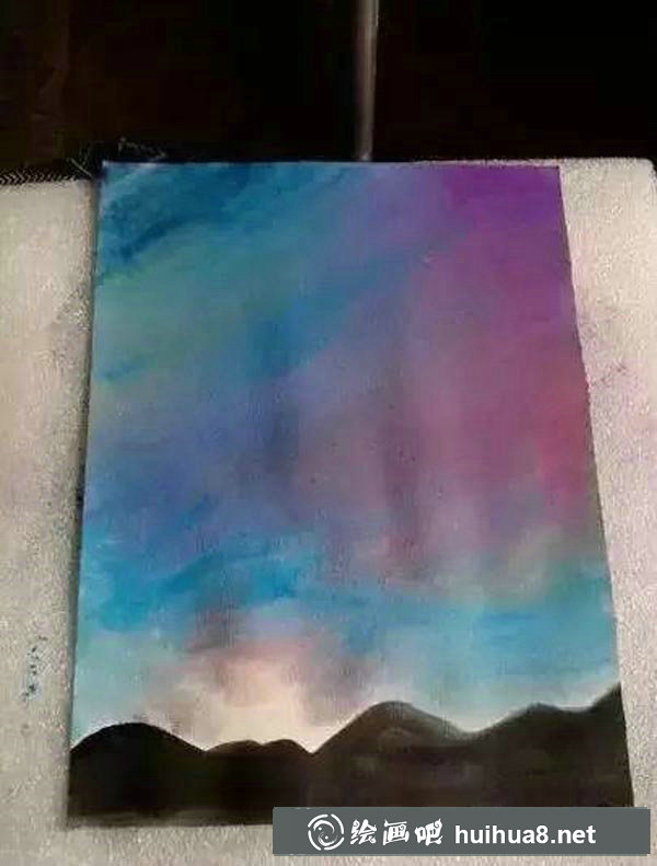 水粉畫星空教程圖解