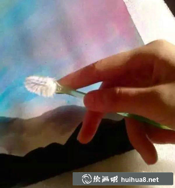 水粉畫星空教程