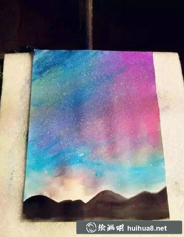 水粉畫星空教程圖解