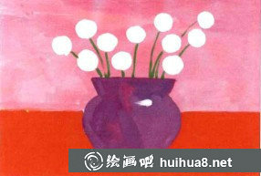 學(xué)畫畫小花盆兒童水粉畫步驟3