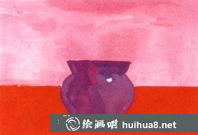 學(xué)畫畫小花盆兒童水粉畫步驟2