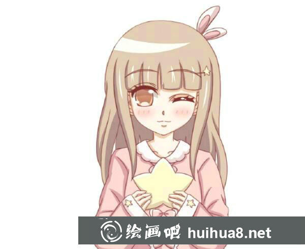 穿粉色裙子的漂亮女孩漫畫人物畫法步驟