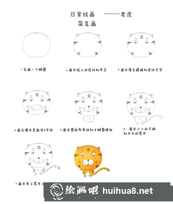 可愛小老虎簡筆畫