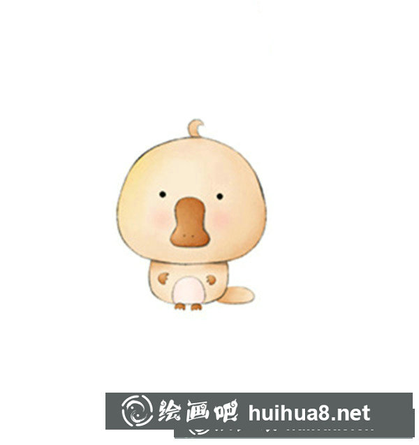 卡通鴨嘴獸簡筆畫