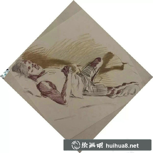 人物色粉畫教程： 色粉人物寫生步驟示范