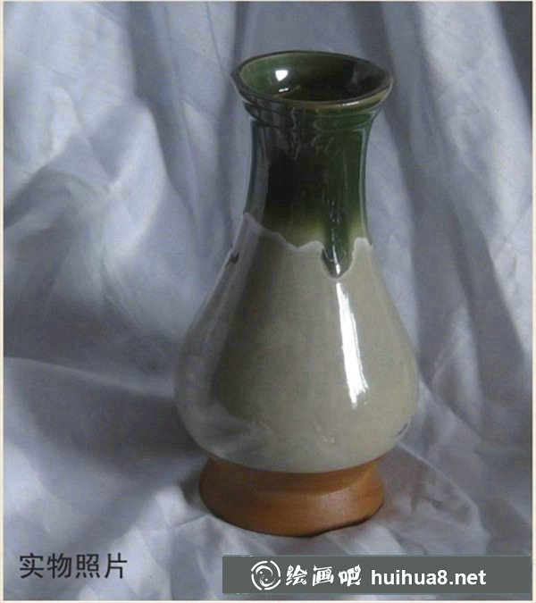 綠色花瓶水粉畫教程