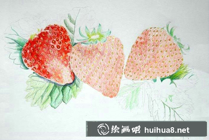 超寫實(shí)草莓彩鉛畫教程圖解 超寫實(shí)草莓彩鉛畫教程圖解