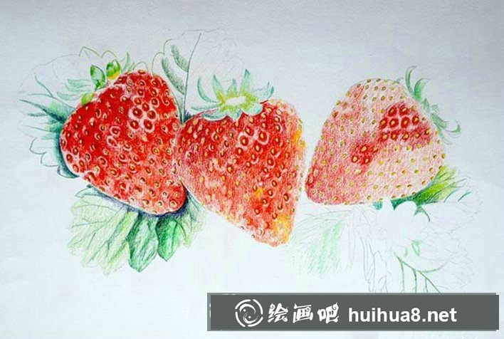 超寫實(shí)草莓彩鉛畫教程圖解 超寫實(shí)草莓彩鉛畫教程圖解