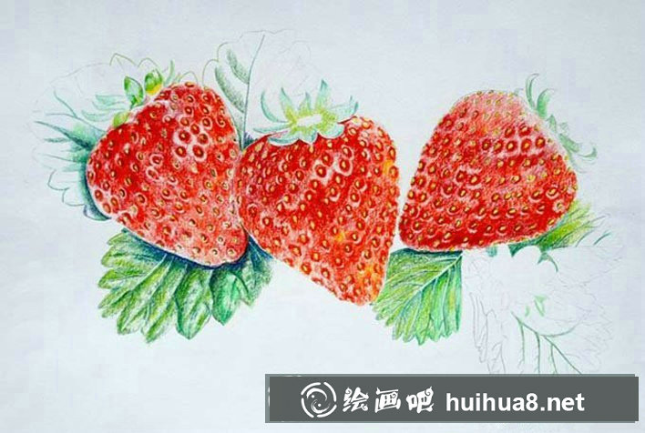 超寫實(shí)草莓彩鉛畫教程圖解 超寫實(shí)草莓彩鉛畫教程圖解