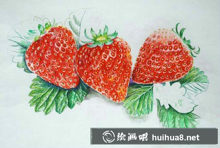 超寫實(shí)草莓彩鉛畫教程圖解 超寫實(shí)草莓彩鉛畫教程圖解