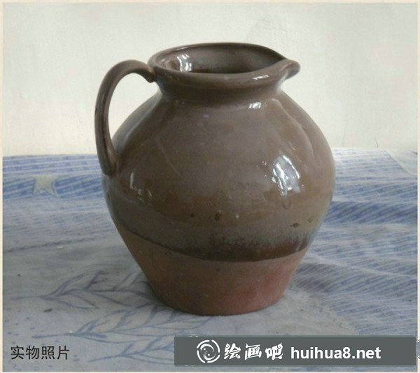 水粉畫(huà)陶罐圖文步驟：褐色陶罐的繪畫(huà)教程