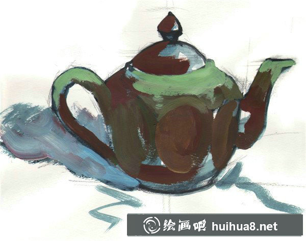 水粉靜物水壺怎么畫？簡單靜物水粉畫步驟