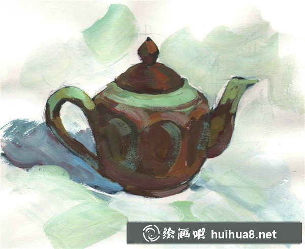 水粉靜物水壺怎么畫？簡單靜物水粉畫步驟
