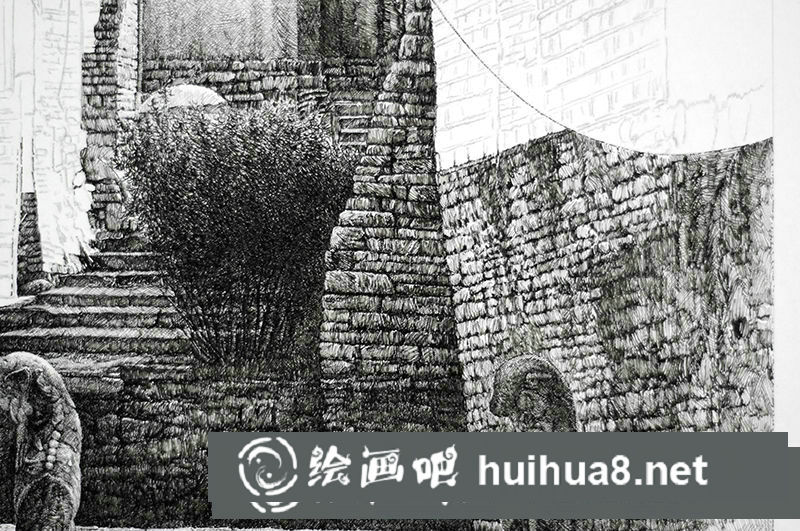 江南水鄉(xiāng)鋼筆風景速寫：磚墻、灰墻及瓦屋的表現(xiàn)