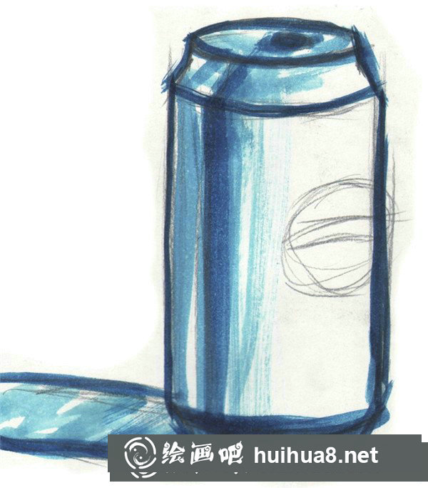 水粉可樂瓶畫法步驟詳解