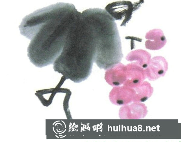 兒童國畫入門教程：葡萄的畫法