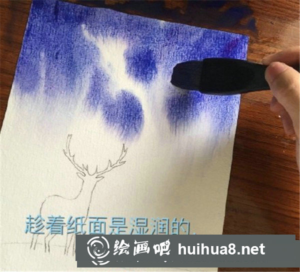 夢幻星空水彩畫教程