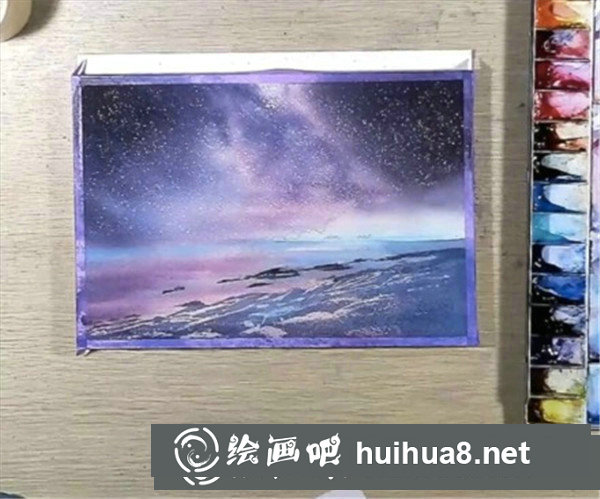 水彩畫星空簡單教程