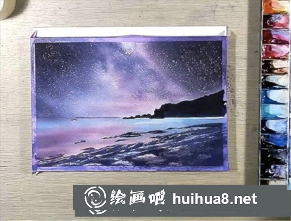 水彩畫星空簡單教程