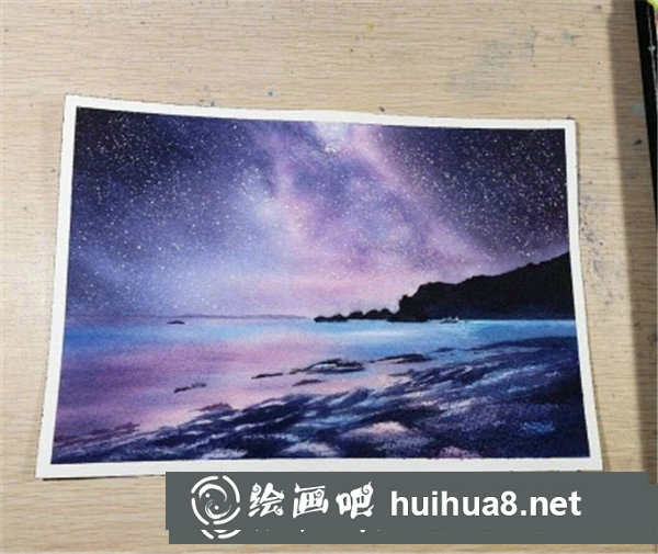 水彩畫星空簡單教程