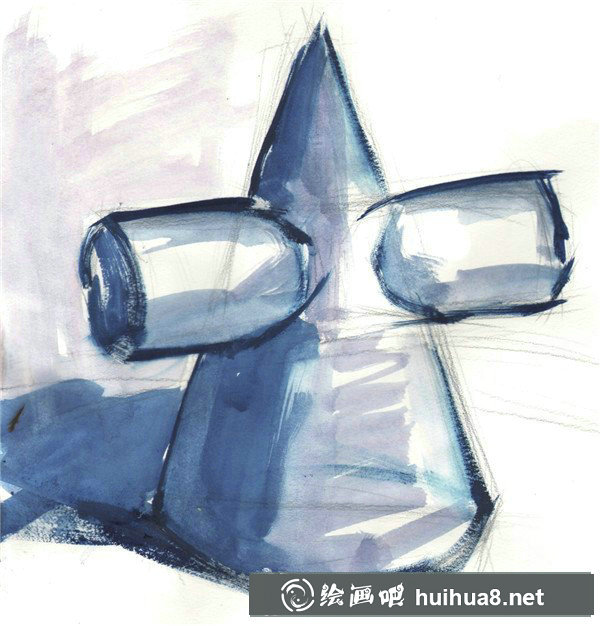 簡(jiǎn)單水粉畫教程圖解：水粉十字錐的繪畫步驟