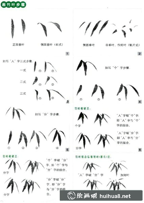 國畫竹葉畫法
